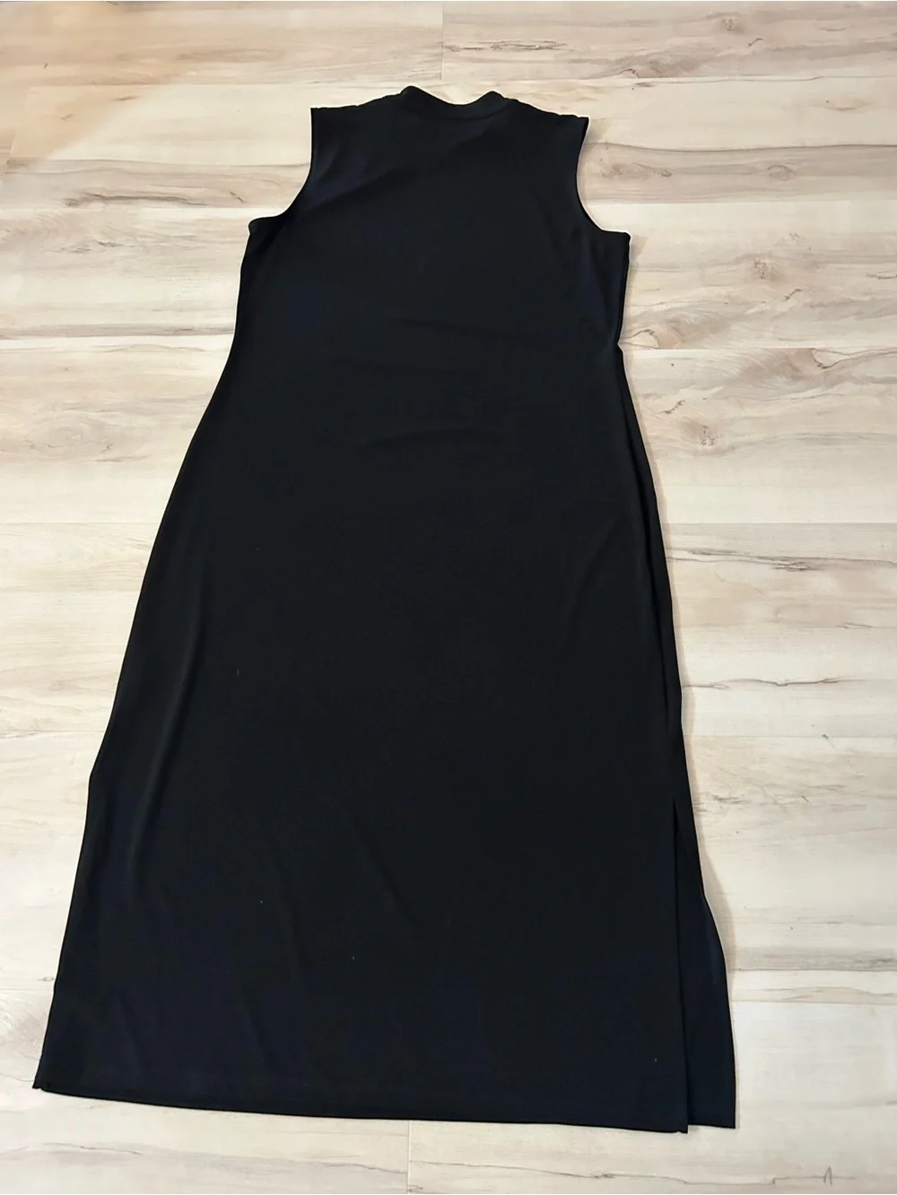 Michael Michael Kors Black Maxi Dress M  Gold Button Mock Neck Sleeveless Luxury